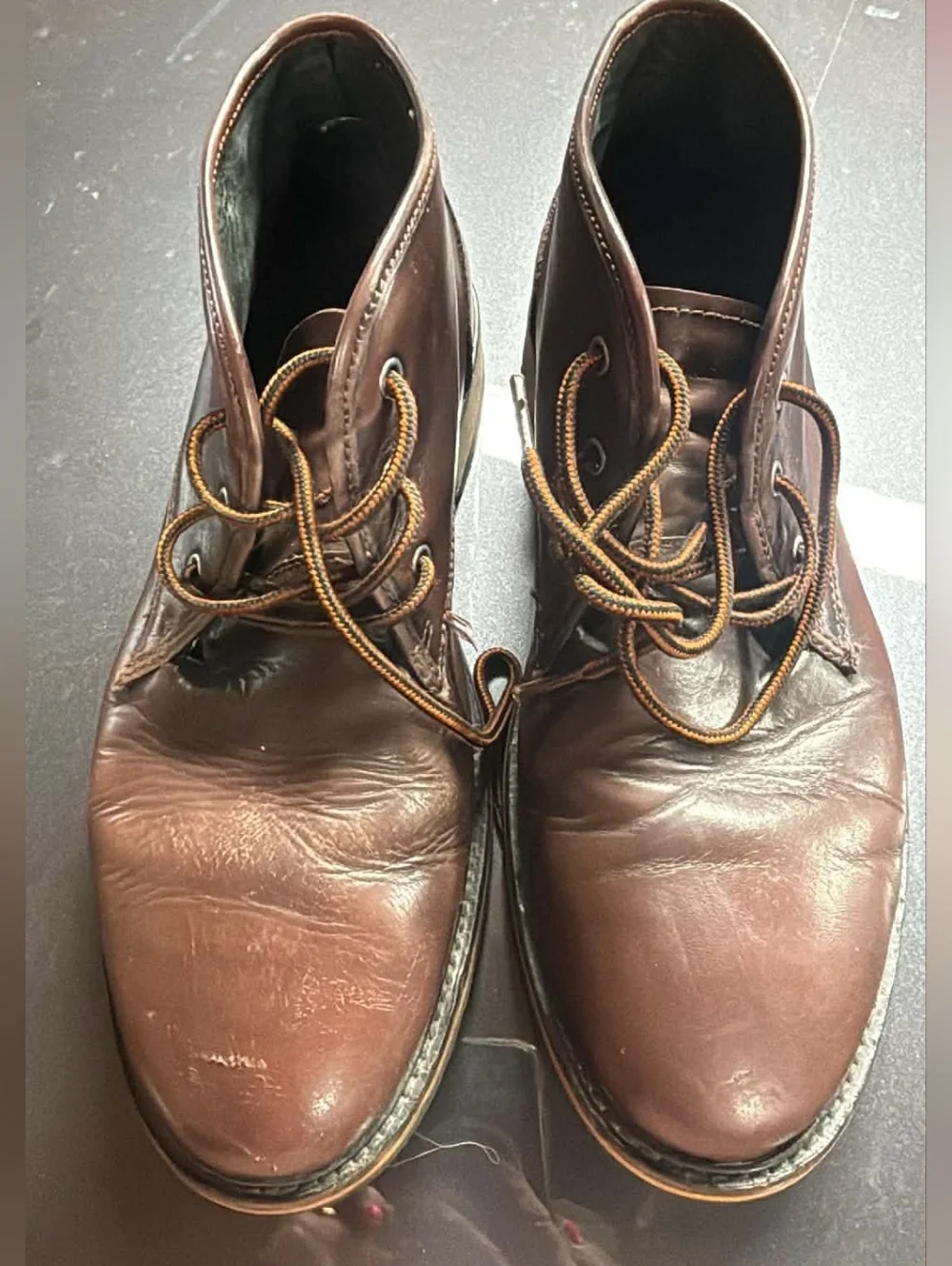 Andrew Marc Dark Brown Leather Chukka Boots‎